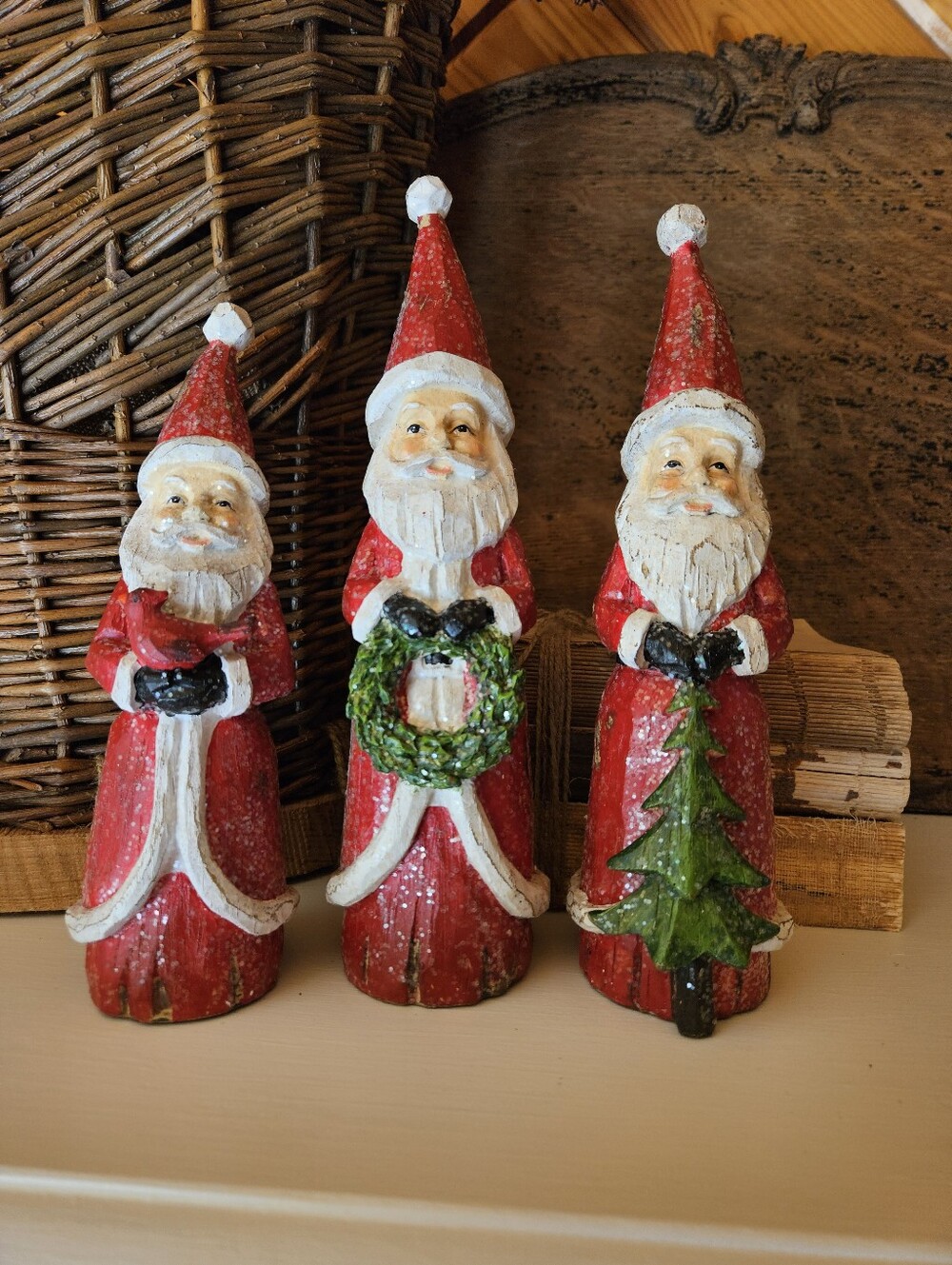 Kirkland's Chriastma Santa Resin Figurines - Set of 3